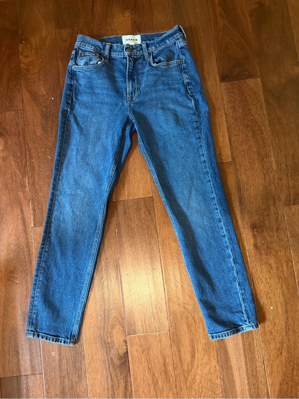 Boden Girlfriend Jeans Medium Wash Blue Straight Leg Size 25 Petite